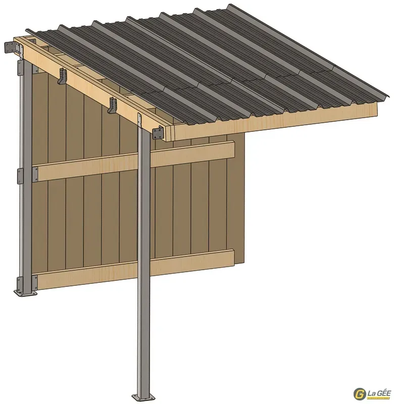 Promotion Extension abri prairie SP 2,20×3,18 m bardage/bac acier gris