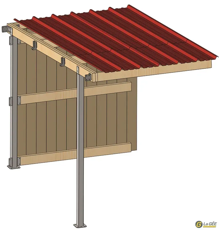 Acheter Direct Abri prairie simple pente 2,20×3,18 m bardage/bac acier bdx