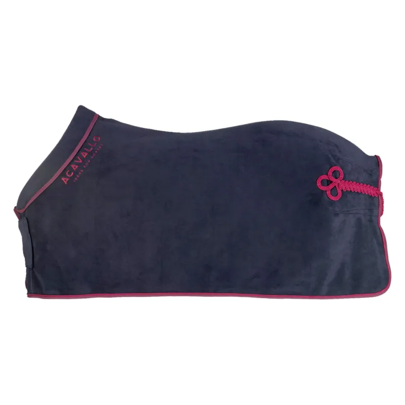 Couverture de box en polaire avec col rembourr 800g Acavallo - 145 cm - Marine / bordeaux Produit De Marque