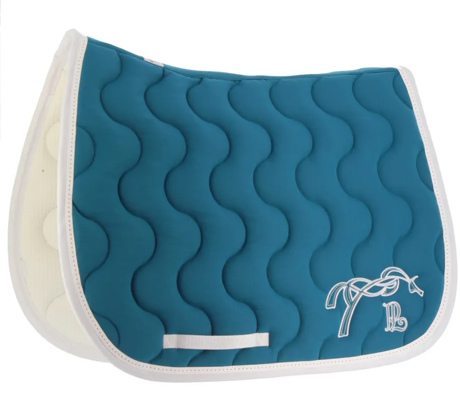 Tapis de selle Pnlope Classique - Cheval - Vert canard / blanc Pas Cher