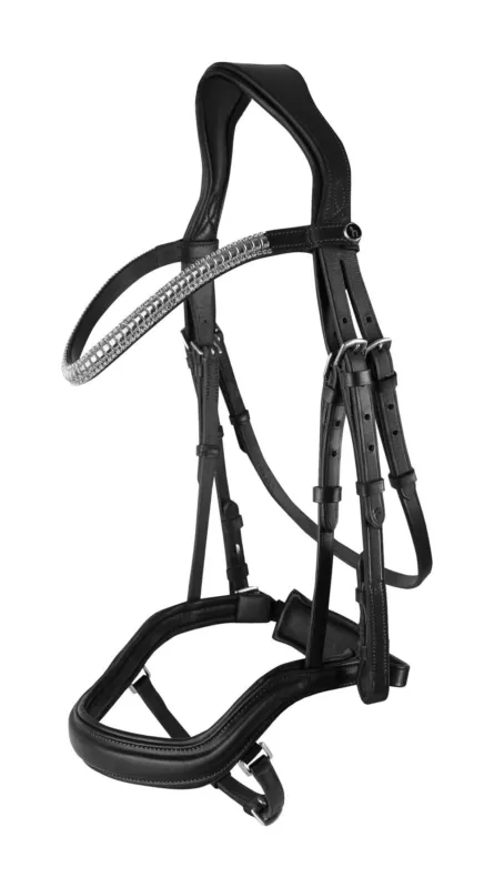 Produit De Marque Bridon anatomique Horze Highbury frontal strass - Cheval - Noir