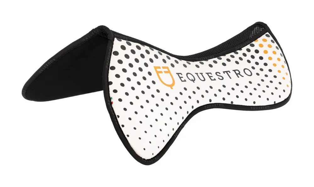 Achat Immdiat Amortisseur mmoire de forme avec grip en silicone et logo Equestro – Blanc