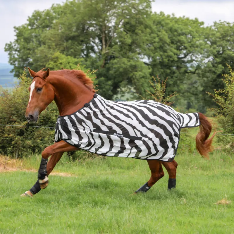 Offre Spciale Couverture anti-mouches Bucas Buzz-Off Zebra avec couvre-cou - 100 cm