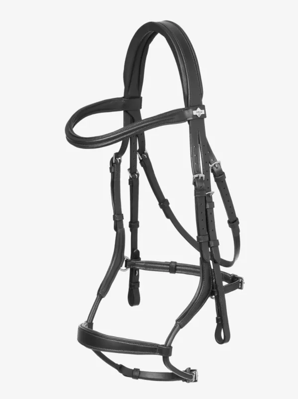Bridon LeMieux Arika muserolle anatomique rglable - Cheval - Noir / argent Vente Flash
