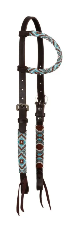 Bridon western Pools Diamonds one-ear perle huile - Marron fonc Jusqu puisement Des Stocks