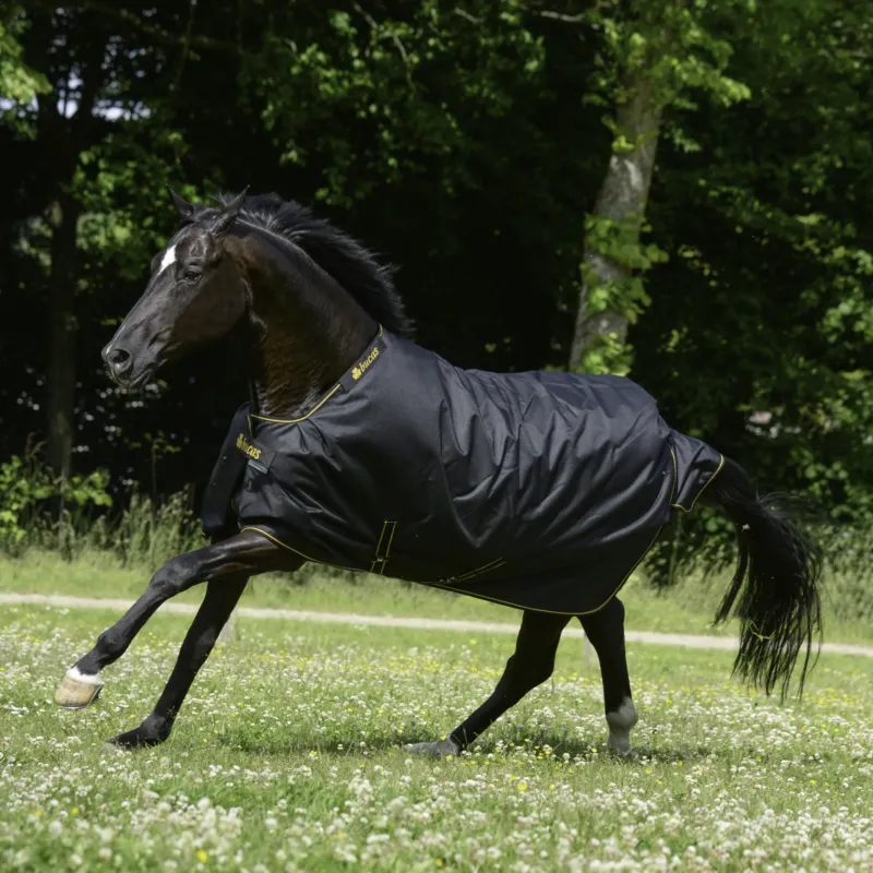 Prix Rduit Couverture Bucas Irish Turnout Extra 300g 1200D - 100 cm - Noir / dor