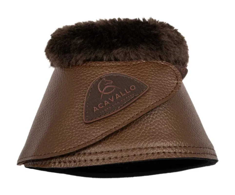 Cloches en cuir cologique avec mouton synthtique et fermeture velcro Acavallo - L - Marron fonc Must-Have