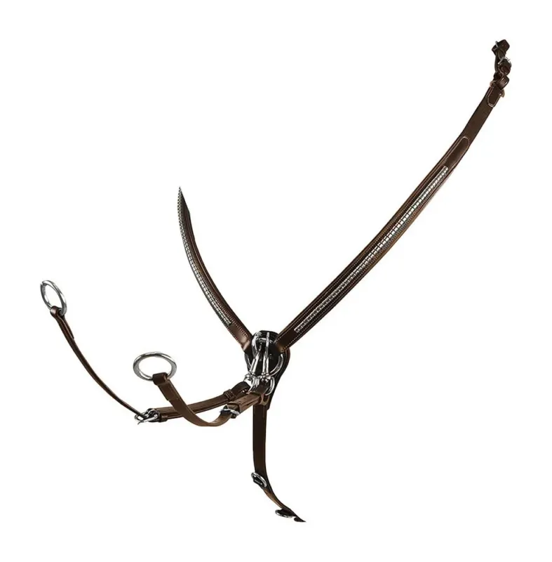 Vente Flash Collier de chasse en cuir avec clincher argent Equestro – Poney – Marron fonc