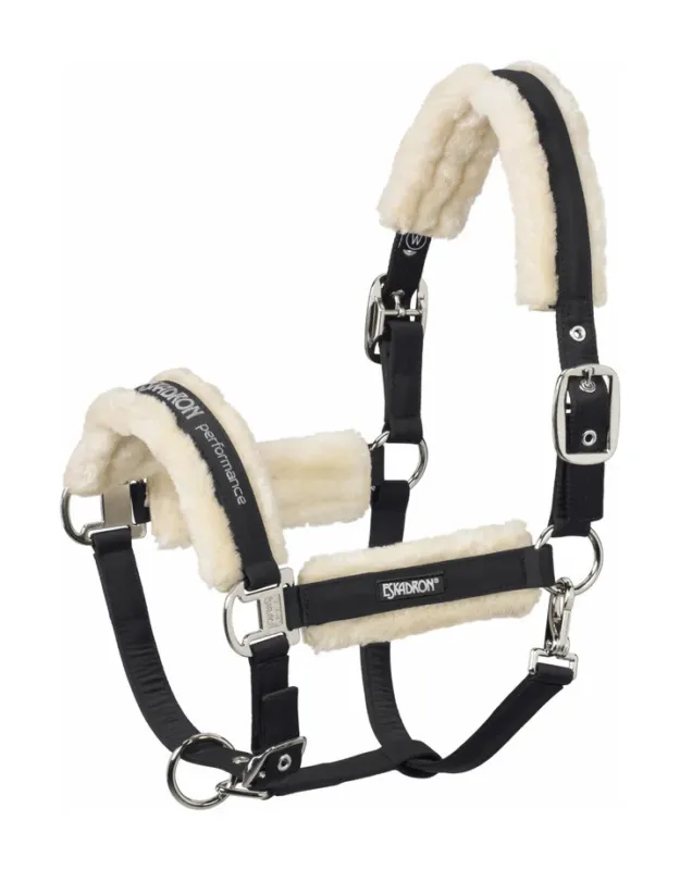 Licol Eskadron fausse fourrure Double pin - Cob - Noir Satisfait Ou Rembours