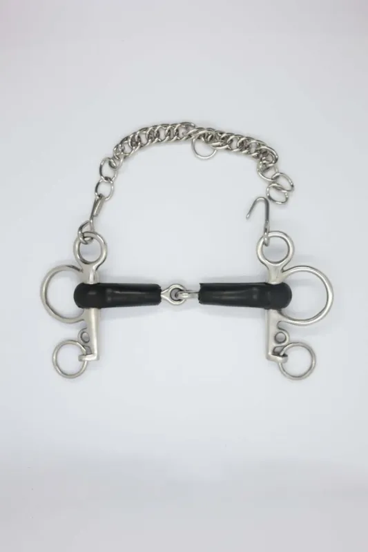 Livraison Express Mors Pelham caoutchouc Harcour – 125 mm – Inox