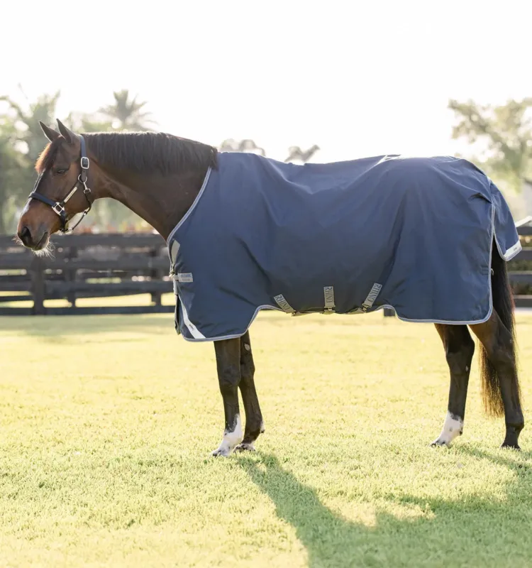 Nouveaut Couverture Horseware Rhino Turnout 0g 1000D - 130 cm - Noir / gris titane / bleu classique