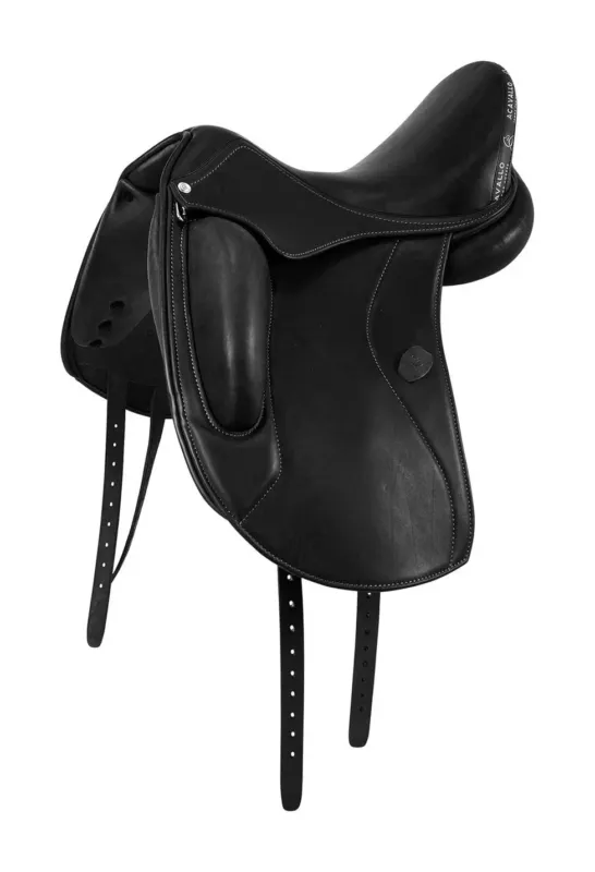 Meilleure Vente Selle de dressage Perugino avec petits taquets Acavallo - 15,5" - Noir
