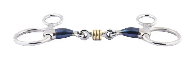Mors baucher Jump'In double brisure Blue Steel avec anneaux en cuivre - 125 mm Paiement Scuris