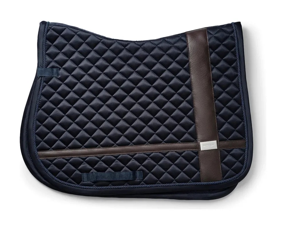 Vente Flash Tapis de selle Equestrian Stockholm jumping avec bandes en cuir - Poney - Argent