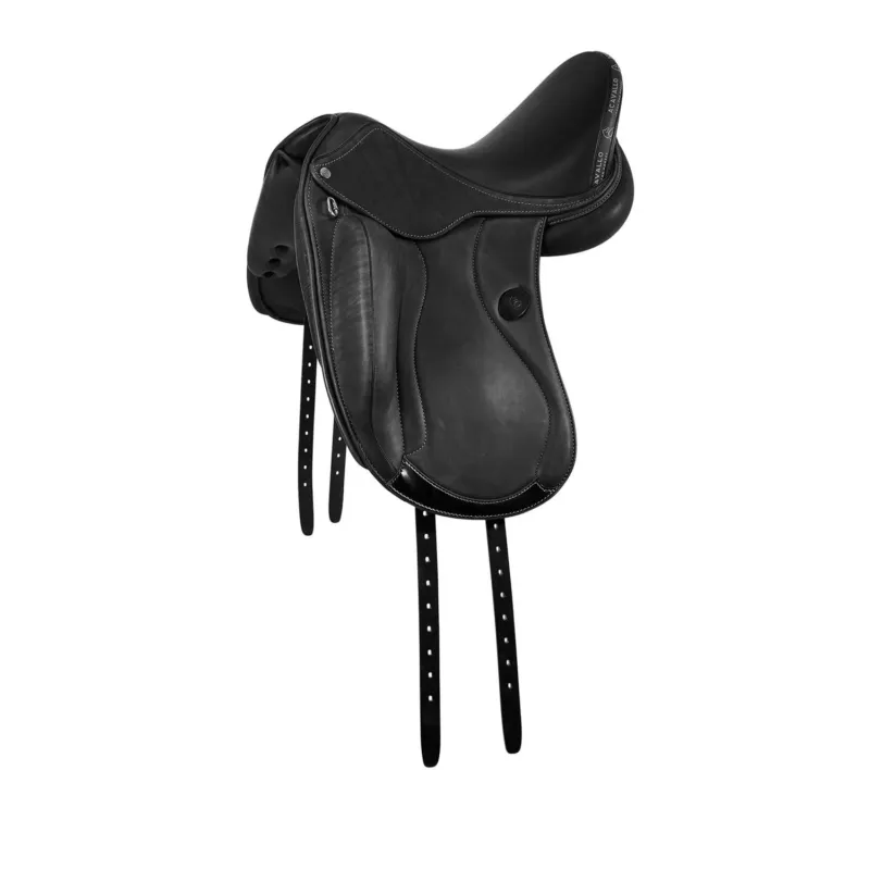 Super Prix Selle de dressage Mantegna avec longs taquets Acavallo - 16,5" - Noir