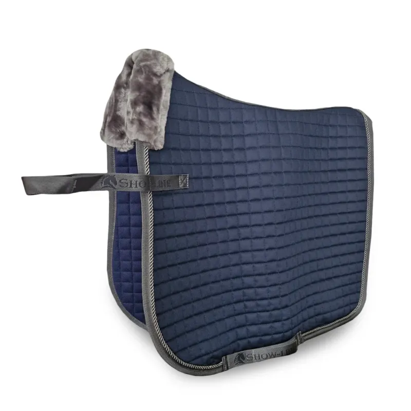 Tapis de selle Bucas Show-Line Dressage - Marine / gris Offre Du Jour