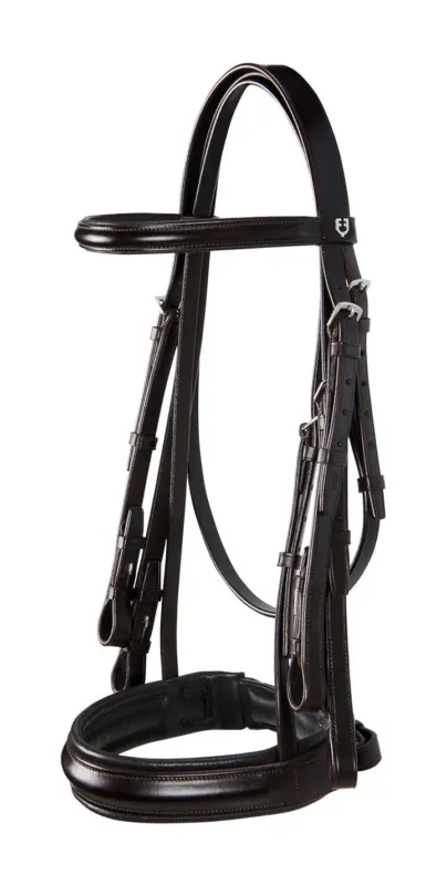 Bride de dressage en cuir Dressage Equestro – Cheval – Marron fonc Expdition Rapide