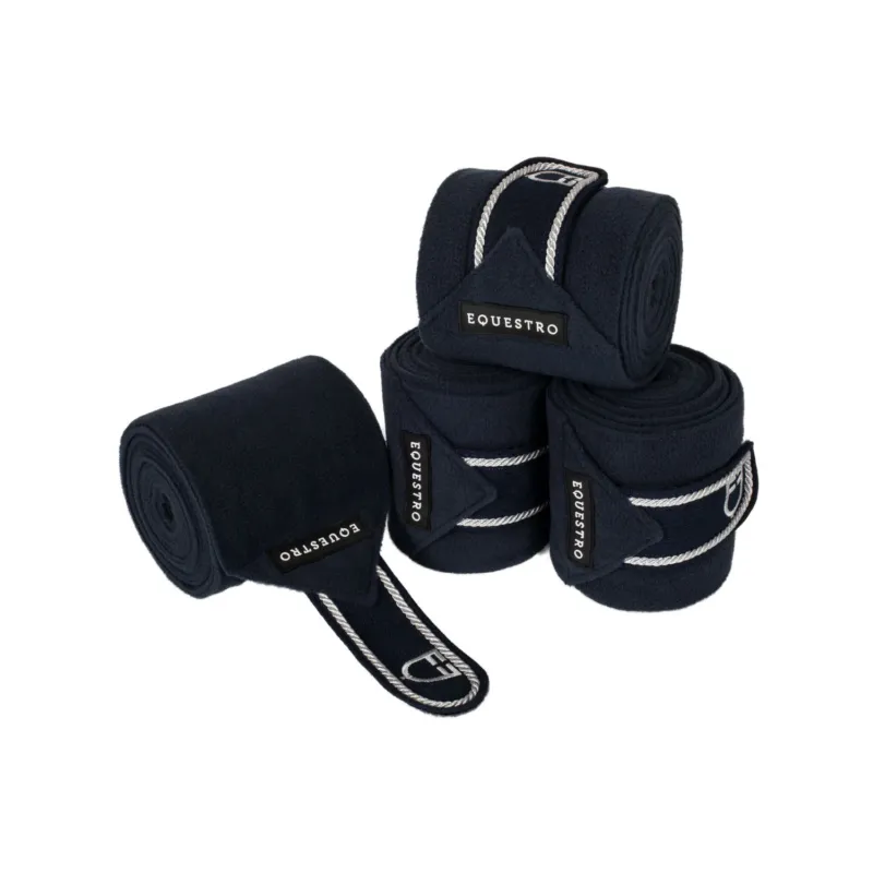 Authentique Bandes de polo respirantes Diamond par 4 Equestro - Cheval - Marine