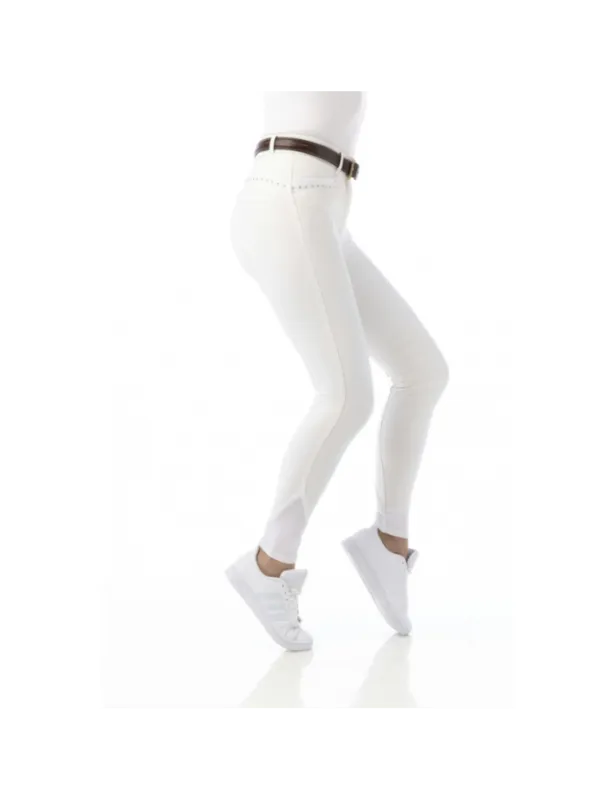 Pantalon Safir - EQUITHEME - 34 - blanc / bleu marine Satisfait Ou Rembours