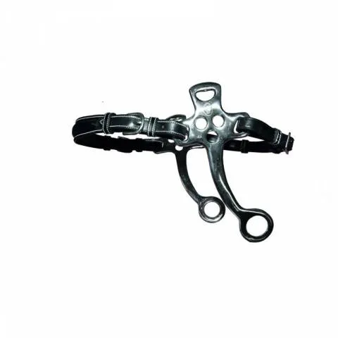 Offre Exclusive Hackamore cuir branches courtes et plates - Jump'in - Acajou