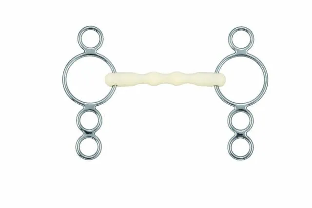 Mors droit 4 anneaux mullen - Happy Mouth - acier inoxydable - 105 CM Expdition Rapide
