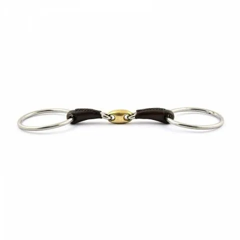 Mors deux anneaux double brisure recouvert de cuir - Jump'in - 115 mm Livraison Express