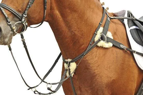 Livraison Express Collier de chasse HKM cinq points, doubl mouton - Noir - Poney