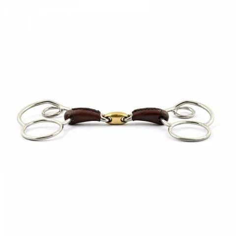 Mors Pessoa allemand double brisure recouvert de cuir - Jump in - 125 mm Prix Rduit