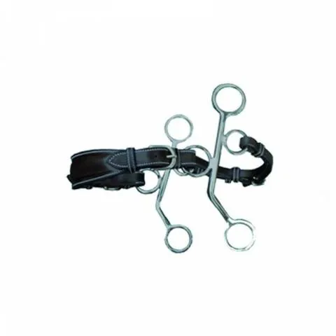 Retour Gratuit Hackamore cuir branches courtes - Jump'in - Acajou