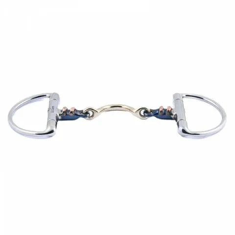 Mors olives double brisure Blue Steel insertion cuivre et passage langue - 125 mm Expdition Rapide