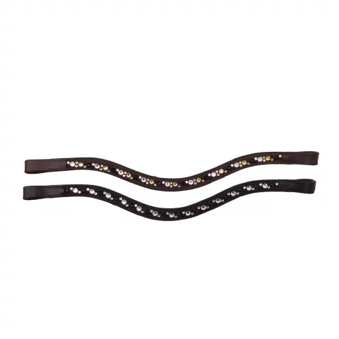 Retour Gratuit Frontal Raffine en cuir avec strass – Jmr Pro – brun – cheval