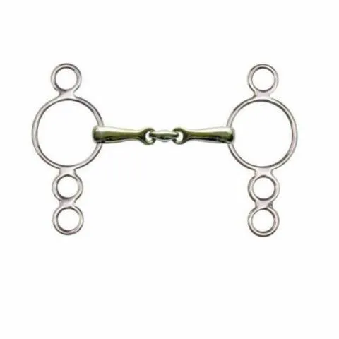 Rduction Mors Pessoa en Maillechort 16mm anneaux inox - 65mm/125 large