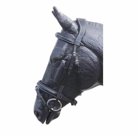 Rduction Bridon Precious avec muserolle croise et ttire ergonomique – Noir – poney