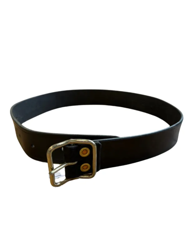 Collier cuir vache boucle fer - noir - 4 cm - avec rabat Meilleur Choix