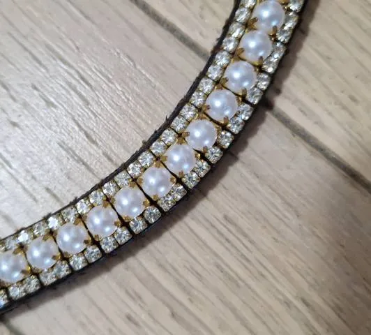 Meilleur Prix Frontal en perles et strass blancs