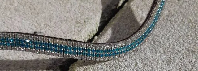Frontal strass blanc et turquoise – Marron – Vague – Full Retour Gratuit