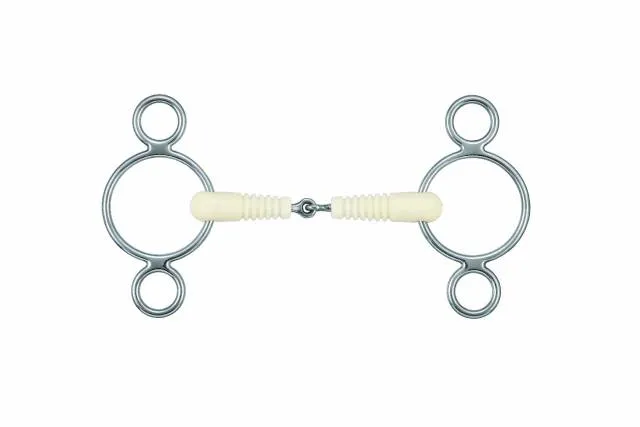 Mors pessoa 3 anneaux simple brisure - Happy Mouth - 125 mm Prix Rduit