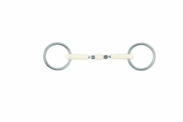 Acheter En Ligne Mors bradoon double joint roller - Happy Mouth - acier inox et rsine - 130 CM