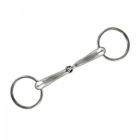 Mors 2 anneaux bris creux – Inox – 115 Livraison Gratuite