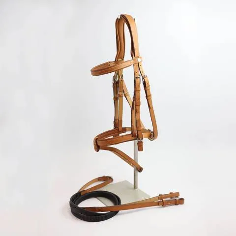 Bridons anatomique de CSO avec rnes - Atelier de Pravins - Cuir naturel - Cob - Pur-sang (M) Must-Have