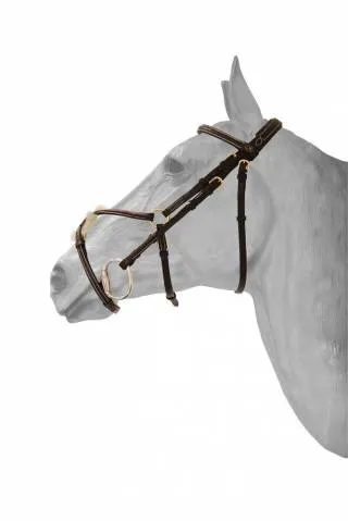 Prix Promo Bridon fancy muserolle mexicaine – HFI – boucles laiton – BRUN – COB