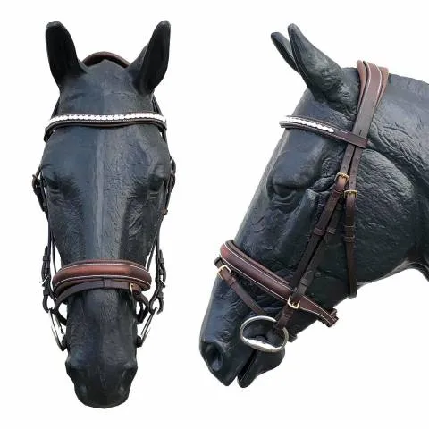 Acheter Direct Bridon Newport avec muserolle croise et ttire ergonomique – JMR PRO – brun – poney