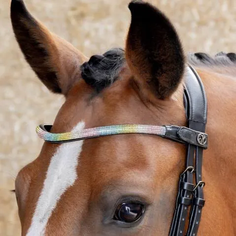 Meilleure Vente Frontal en cuir Rainbow multicolore - Harry's Horse - Cristaux - Full