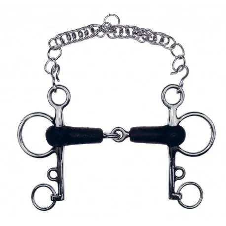 Mors pelham caoutchouc branches longues - Feeling - inox - 125 mm Retour Gratuit