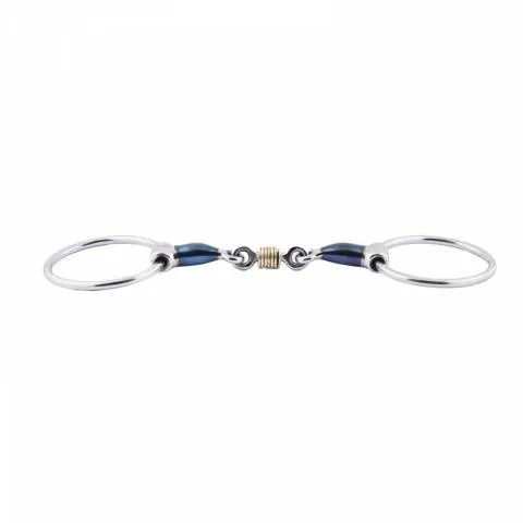 Promotion Mors Blue Steel double brisure avec anneaux en cuivre - Jump in - 125 mm