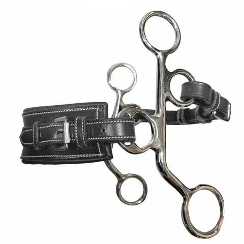 Hackamore PONEY cuir nez rectangle - Jump'in - 16,5 cm - Havane Bon March