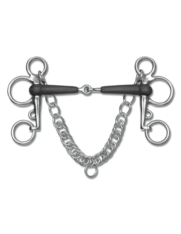 Dernier Modle Mors Pelham Simple Brisure en caoutchouc - 105 mm