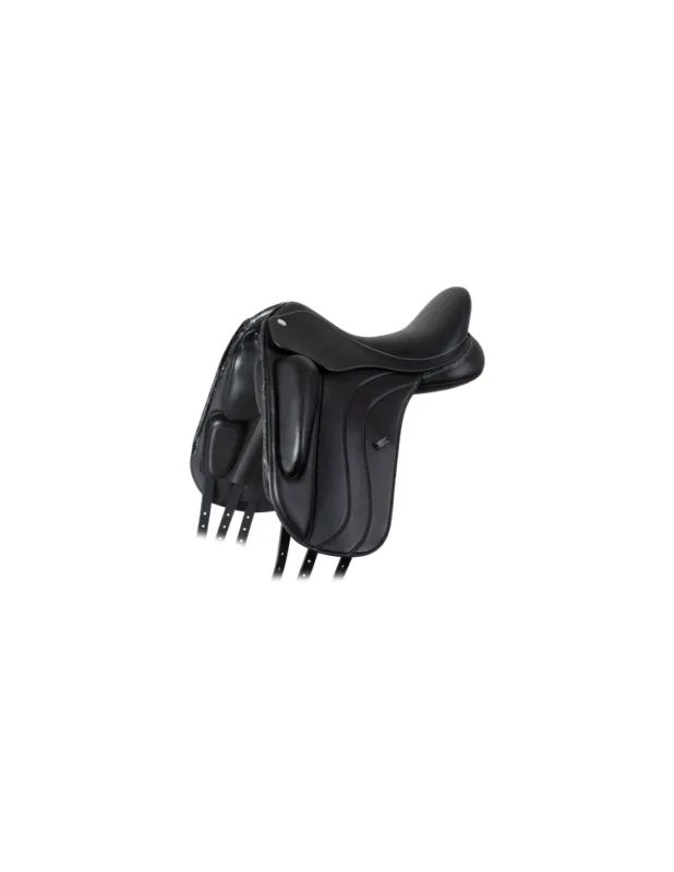 Selle de Dressage Stella Monoflap – Fairfax – Noir – 16&rsquo;5 – Avant et Arrire Standard – Vert – Oui – Non Prix Cass