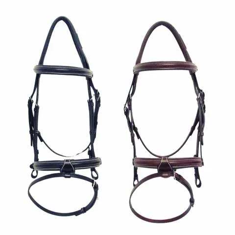 Certifi Bridon Classique avec muserolle franaise combine - Cavaletti - Noir - double poney