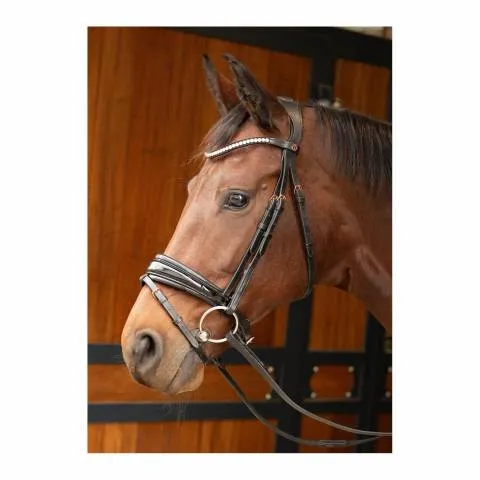 Authentique Bridon Rosegold Lacque  Harrys Horse  Anatomique luxe – Noir – cheval